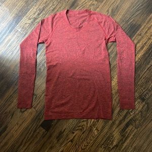 Lululemon red long sleeve swifty tech